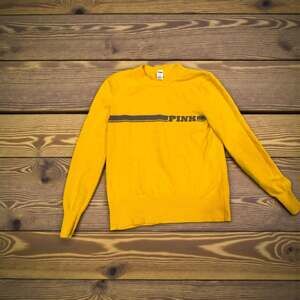 PINK Victoria's Secret Yellow Gold Glow Crewneck Sweatshirt